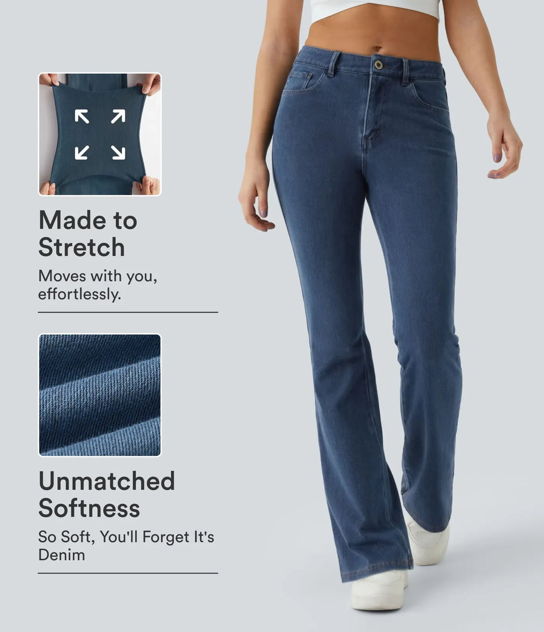 Milejka Flex ze średnim stanem i kieszeniami na co dzień jeansy bootcut