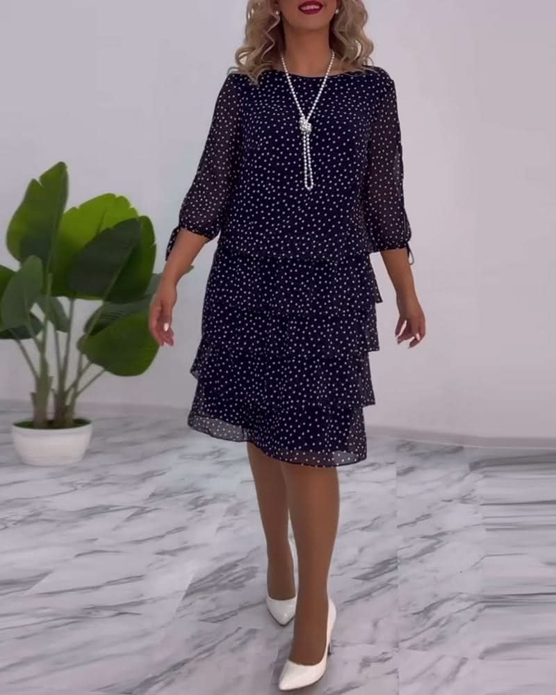 SUKIENKA LUNESSA POLKA Z WARSTWAMI