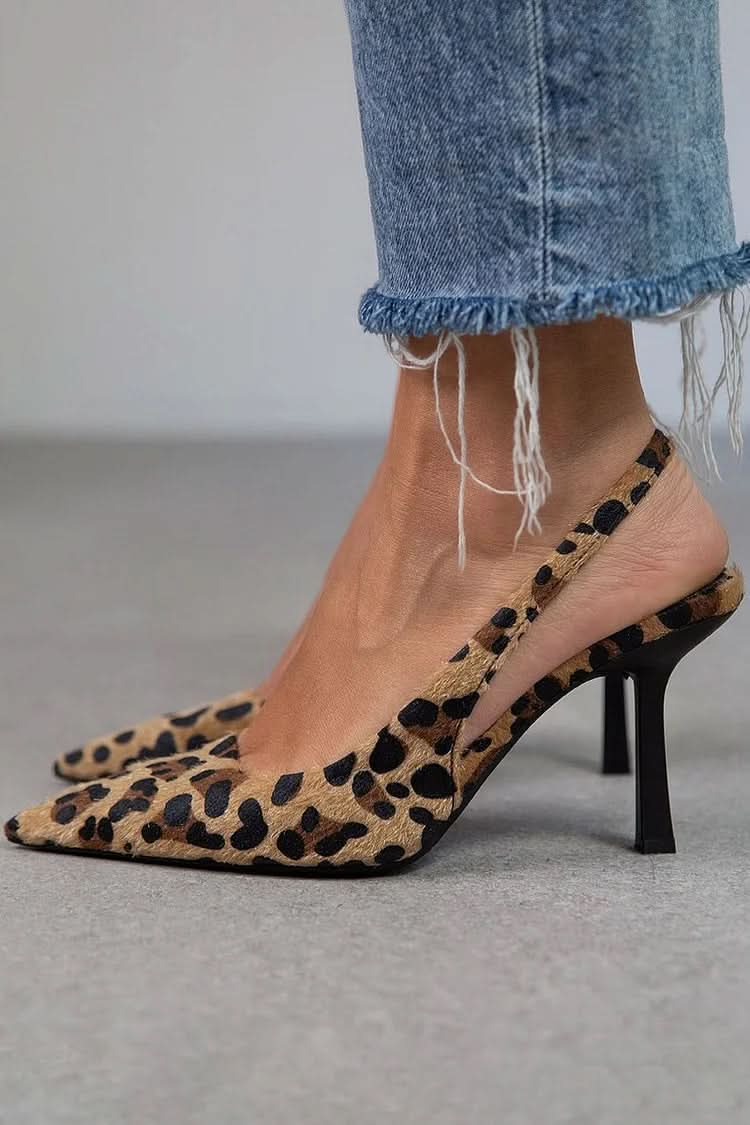 Półbuty Margot Leopard Court Slingback