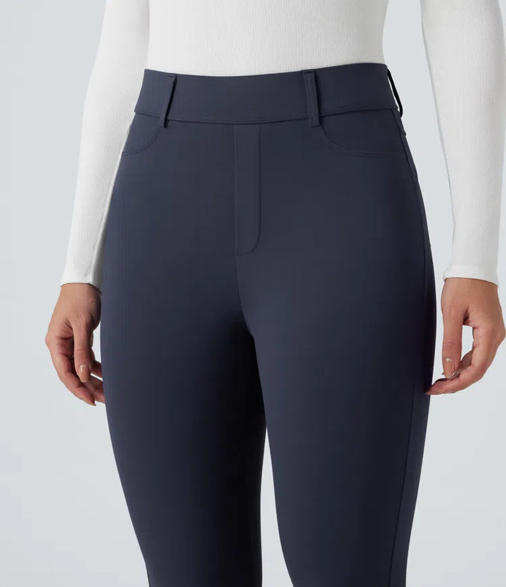 SoftlyZero pluszowe, termiczne legginsy z wysokim stanem, casual, długość 7/8, z kieszeniami