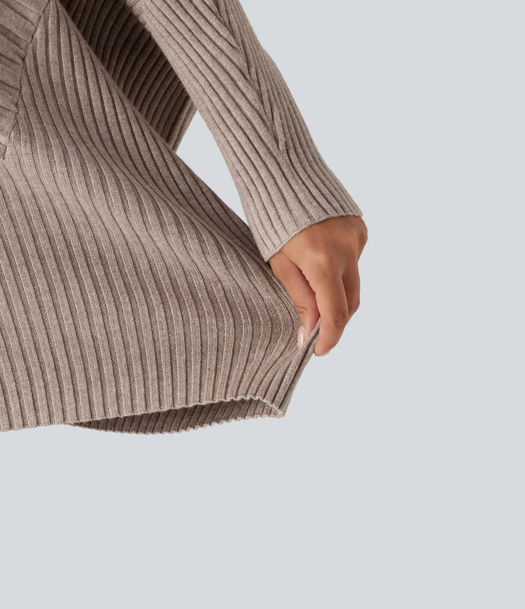 Z wysokim kołnierzem nietoperzowy z długim rękawem oversize sweter na co dzień