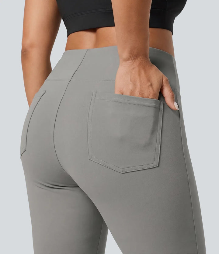 Milejka Flex z wysokim stanem i kieszenią do pracy plus size spodnie
