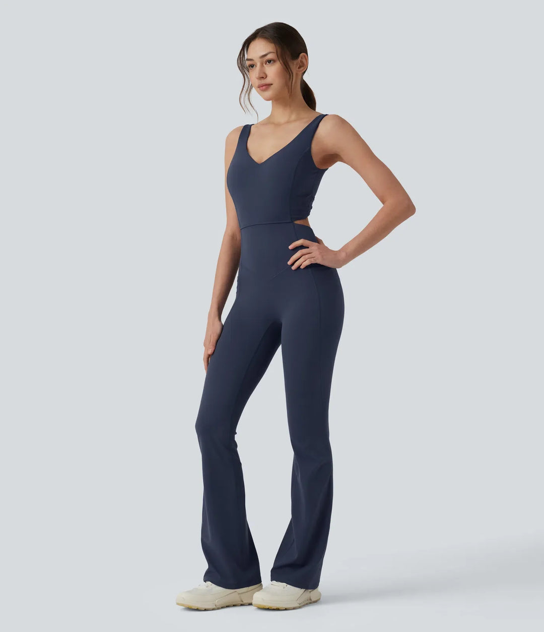 Milejka UltraSculpt niewyjmowany pad modelujące brzuch flare treningowy kombinezon z kieszeniami – edycja Easy Peezy