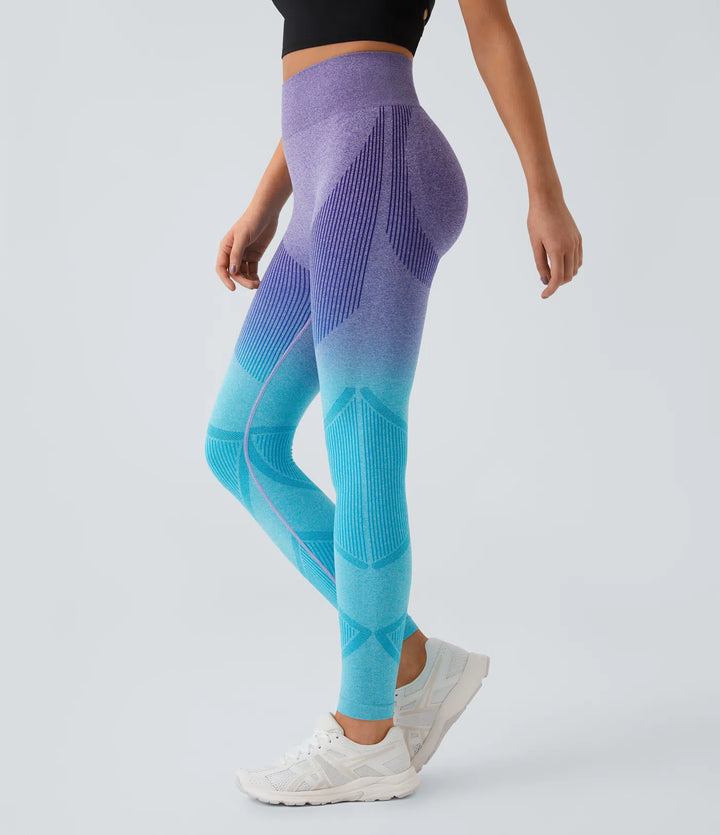 OneForm Seamless Flow bezszwowe legginsy do biegania z wysokim stanem i gradientowym efektem