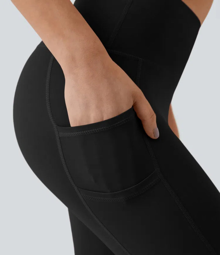 SoftlyZero gładkie legginsy z wysokim stanem i podwójnymi kieszeniami