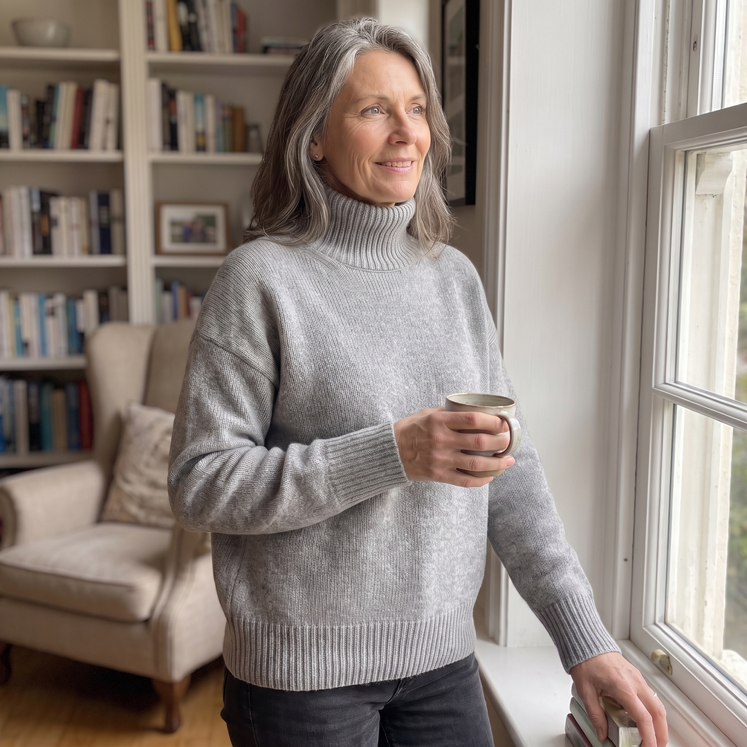 Sweter z wysokim kołnierzem ISABELLA CASHMERE