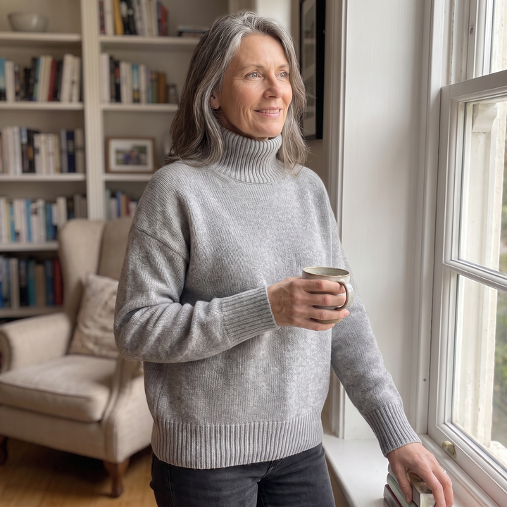 Sweter z wysokim kołnierzem ISABELLA CASHMERE