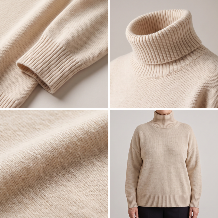 Sweter z wysokim kołnierzem ISABELLA CASHMERE