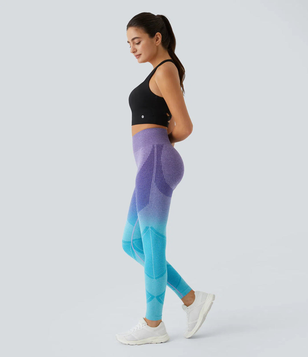 OneForm Seamless Flow bezszwowe legginsy do biegania z wysokim stanem i gradientowym efektem