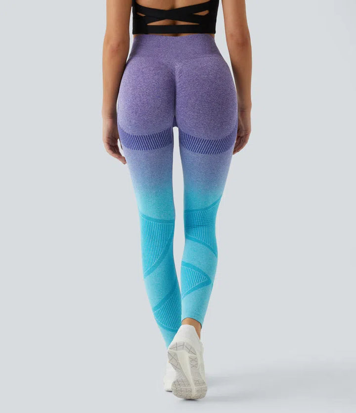 OneForm Seamless Flow bezszwowe legginsy do biegania z wysokim stanem i gradientowym efektem