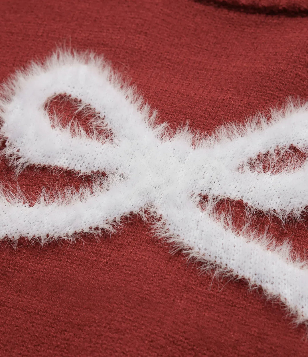 Z okrągłym dekoltem Drop ramię z długim rękawem Bow sweter na co dzień