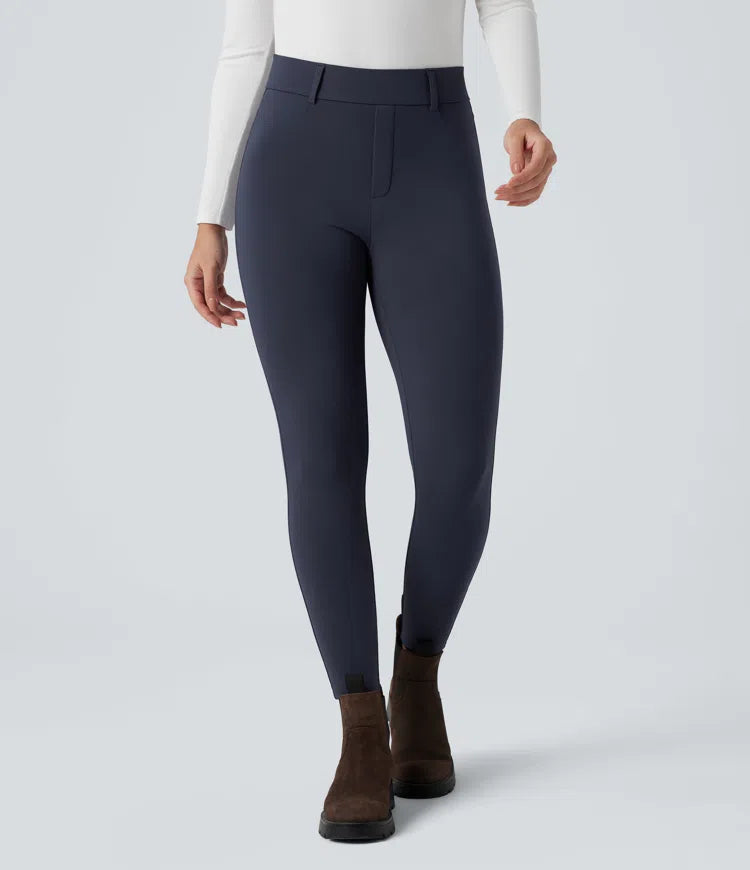 SoftlyZero pluszowe, termiczne legginsy z wysokim stanem, casual, długość 7/8, z kieszeniami