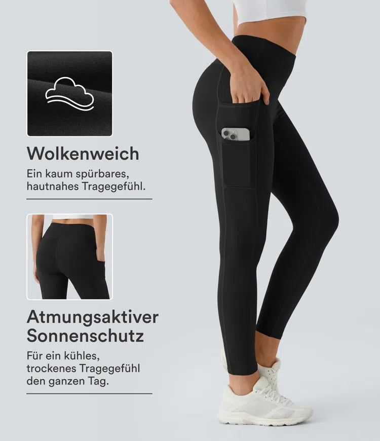 SoftlyZero gładkie legginsy z wysokim stanem i podwójnymi kieszeniami