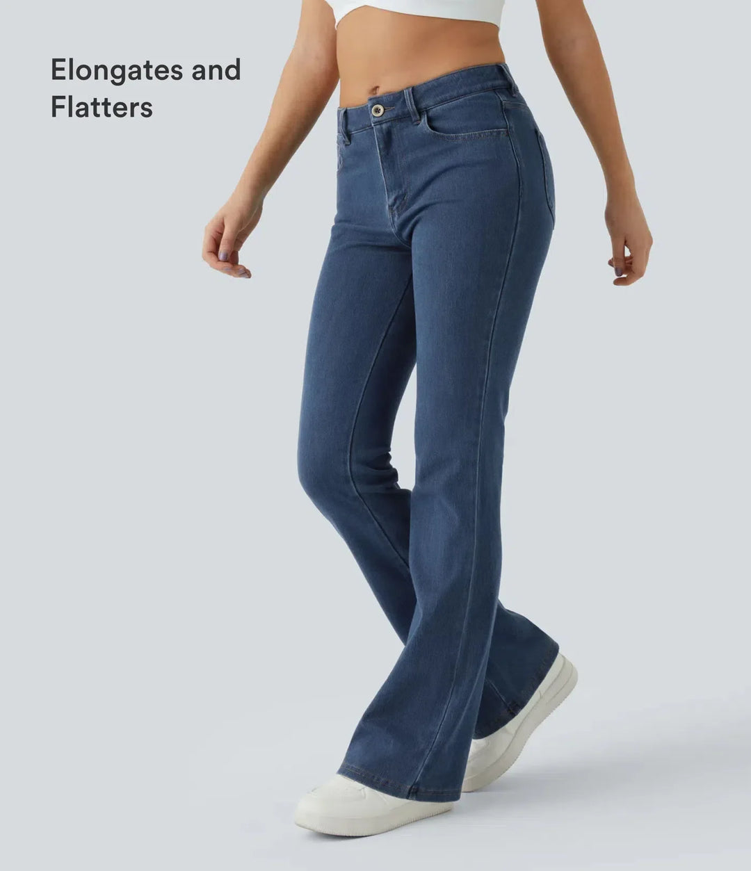 Milejka Flex ze średnim stanem i kieszeniami na co dzień jeansy bootcut