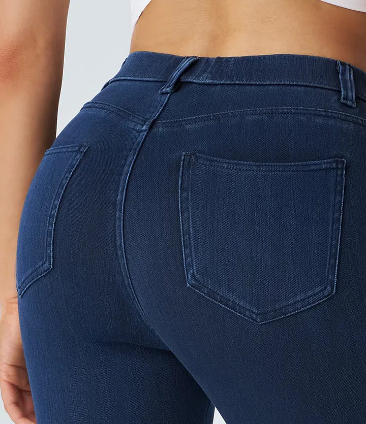 Halara Flex jeansowe legginsy robocze z wysokim stanem i kieszeniami