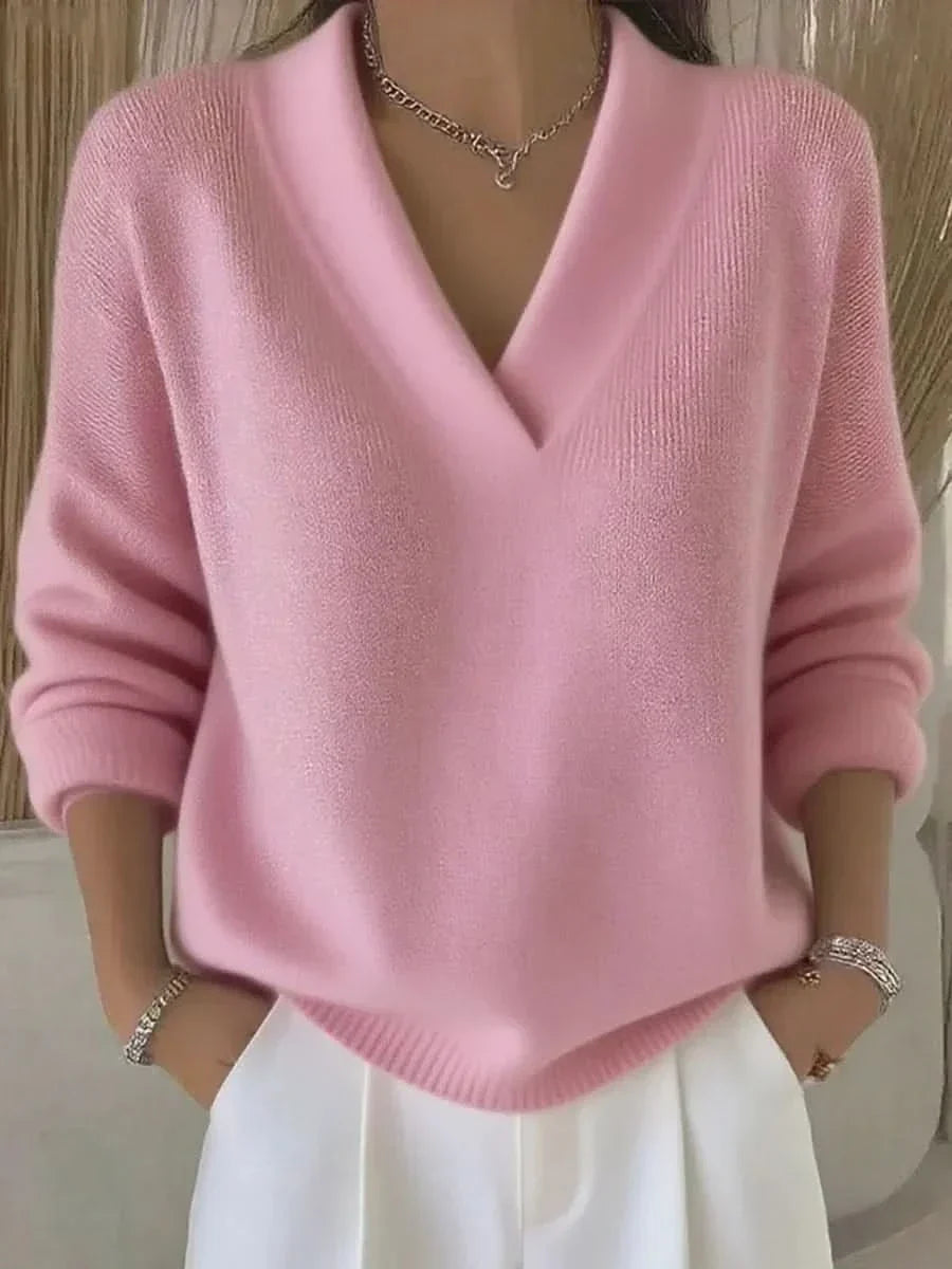 ROSEMERE RELAXED KNIT Z DEKOLTEM W SEREK