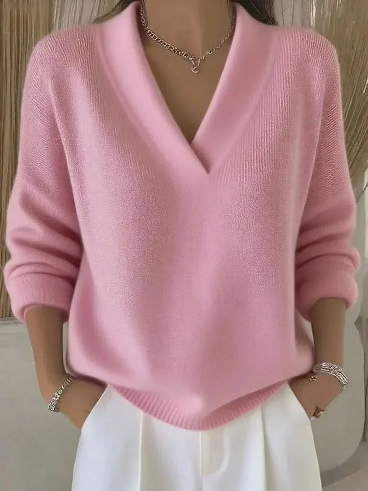 ROSEMERE RELAXED KNIT Z DEKOLTEM W SEREK