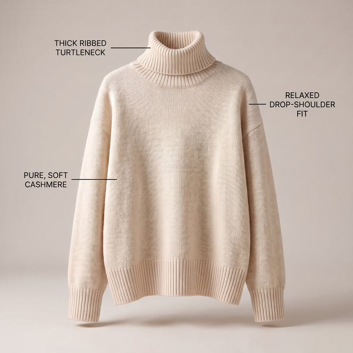 Sweter z wysokim kołnierzem ISABELLA CASHMERE